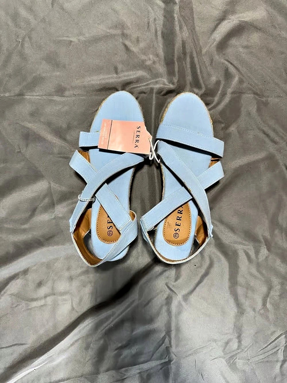 SERRA Espadrille Wedge Sandal Blue Strappy Wedges NWT